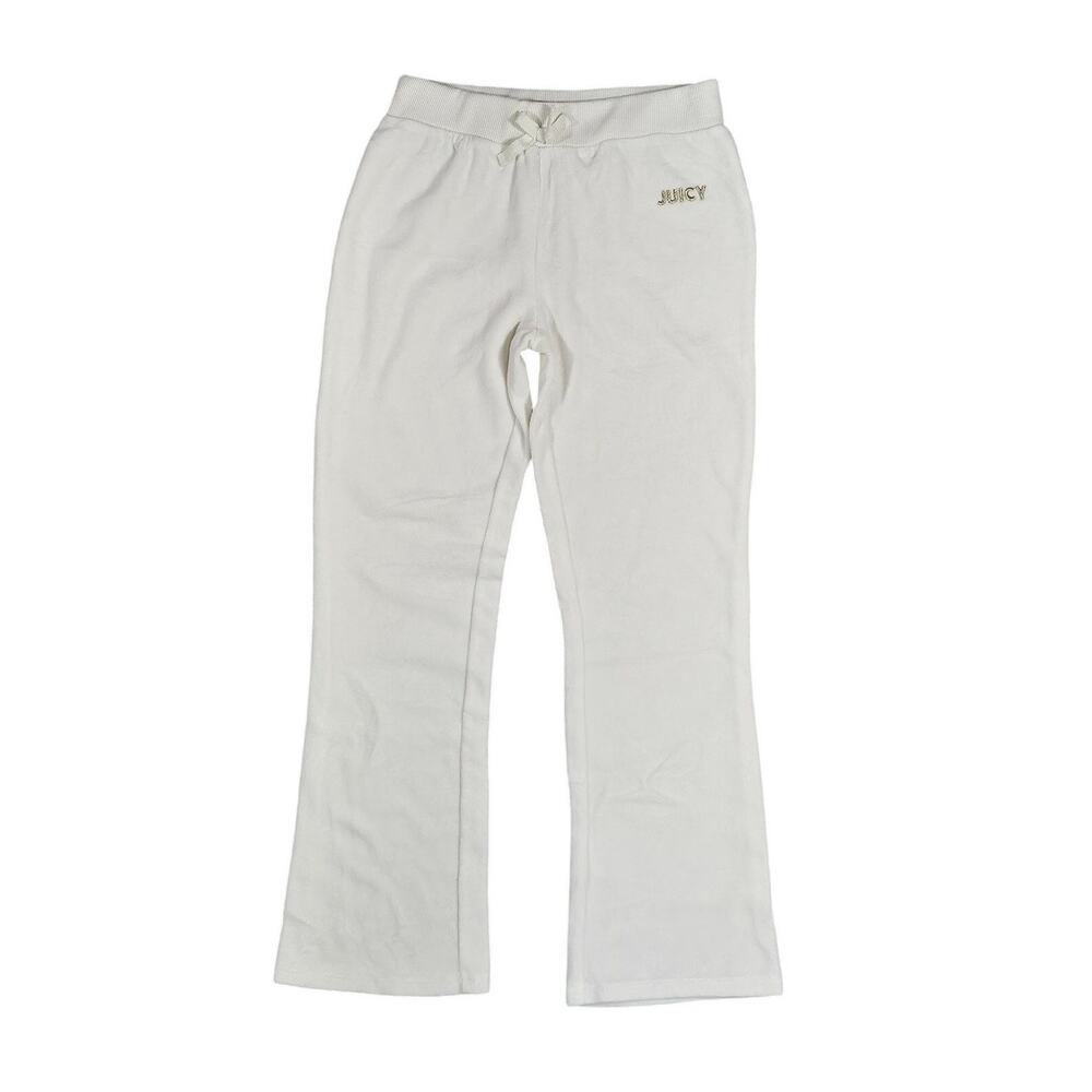 JUICY COUTURE KIDS SWEATPANTS – GIRLS SIZE 8/10 – WHITE WITH GOLD LOGO – CLEAN